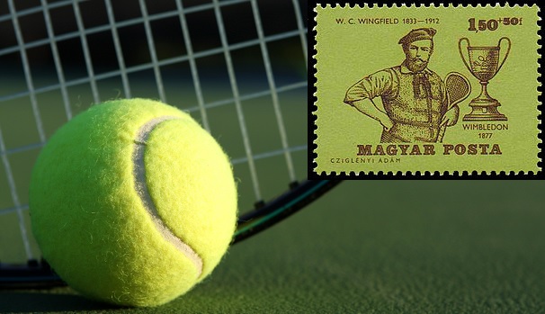 23 февраля 1874 года майор континентальной британской армии Уолтер Клоптон Уингфилд получил патент на площадку (корт) для игры, которую он сам назвал «лаун-теннис» (англ. lawn tennis, букв. теннис для лужаек). Предположительно, слово «теннис» обязано своим происхождением французскому tenez — «вот вам, берите». Хотя существует версия, что еще у древних греков и римлян была игра, в которой мяч отбивали рукой или палкой.